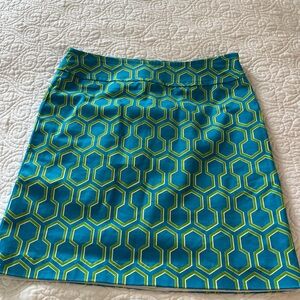 Skirtin Around Size 0 blue/green lined skirt.